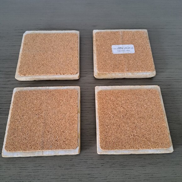 VTG Golf 19th-c Images Coaster Set Handcrafted Marble Giftware by Studio Vertu - Picture 7 of 9